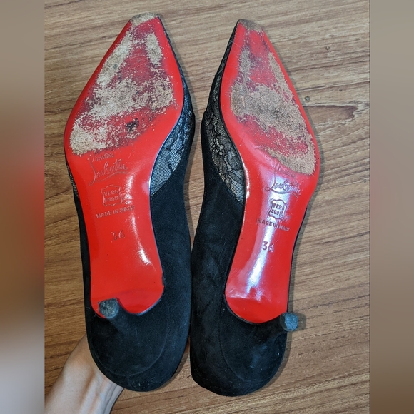 CHRISTIAN LOUBOUTIN Lace Kitten Heels - Picture 5 of 5
